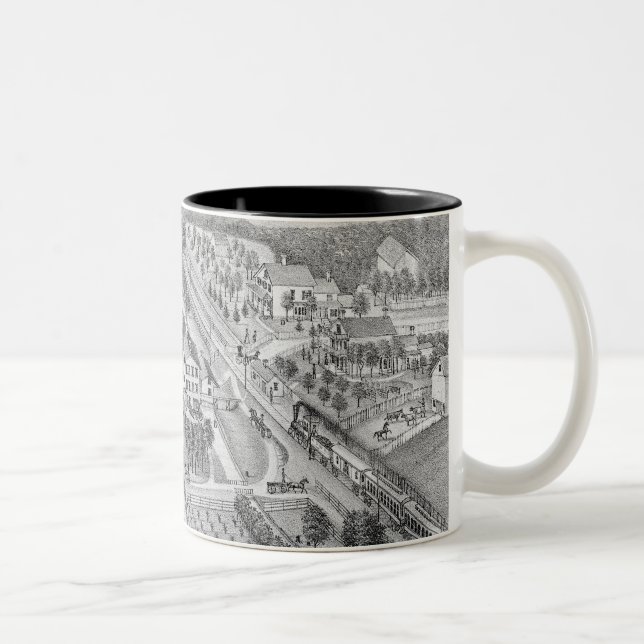 Nordaurora-Illinoisfluß 1871 von SteinLitho Zweifarbige Tasse (Rechts)