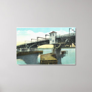 Nordbrücke, die Lewiston anschließen und Leinwanddruck