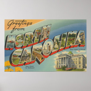 NordCarolinaLarge Buchstabe-Szenen 3 Poster