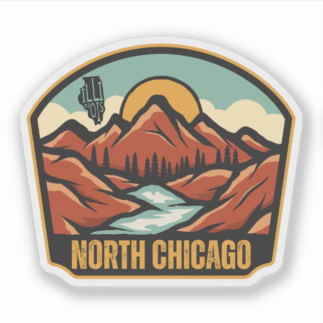 NordChicago, Illinois Aufkleber (Vorderseite)