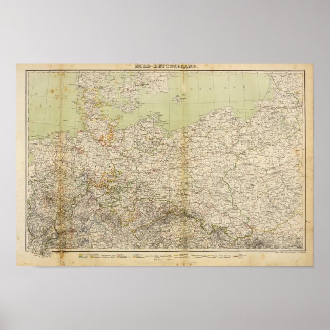 Norddeutsche Atlaskarte Poster (Vorne)