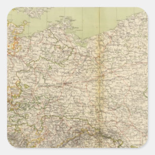 Norddeutsche Atlaskarte Quadratischer Aufkleber