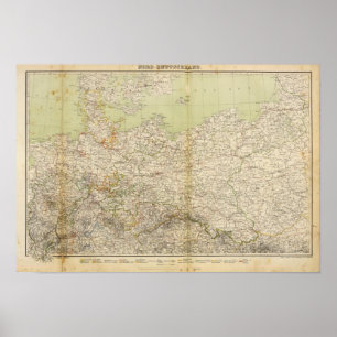 Norddeutschland-Atlas-Karte Poster