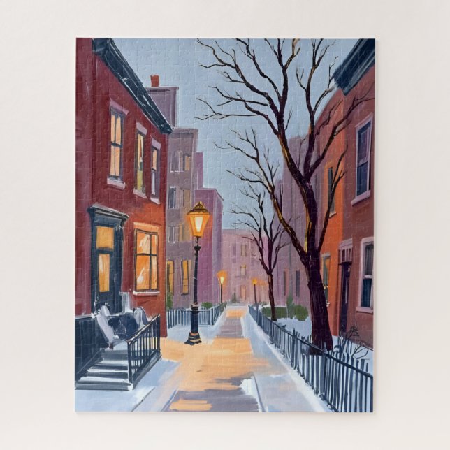Nordend-Winter-Boston-Aquarellmalerei (Vertikal)