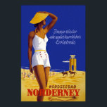 "Norderney" Vintages deutsches Reiseplakat Poster<br><div class="desc">Ein schönes Vintages deutsches Plakat mit Werbung für Norderney,  eine Insel vor der Nordseeküste Deutschlands. Es zeigt eine hübsche junge Frau,  die die Sonne am Strand genießt. Die Botschaft lautet "Immer wieder wieder ein herrliches Erlebnis" - "Immer ein wunderbares neues Erlebnis."</div>