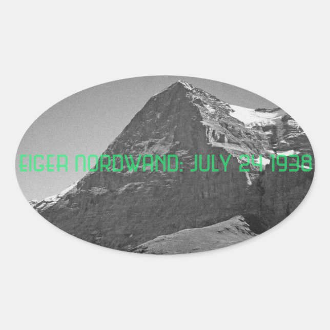 Nordfront Eiger Mountain Climb Ovaler Aufkleber (Vorderseite)