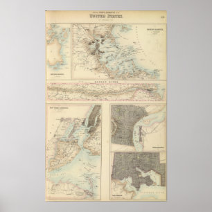 Nordhäfen und Häfen in den Vereinigten Staaten Poster