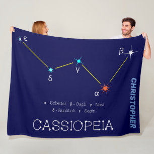 Nordhalbkugel Konstellation Kassioipeia Fleecedecke