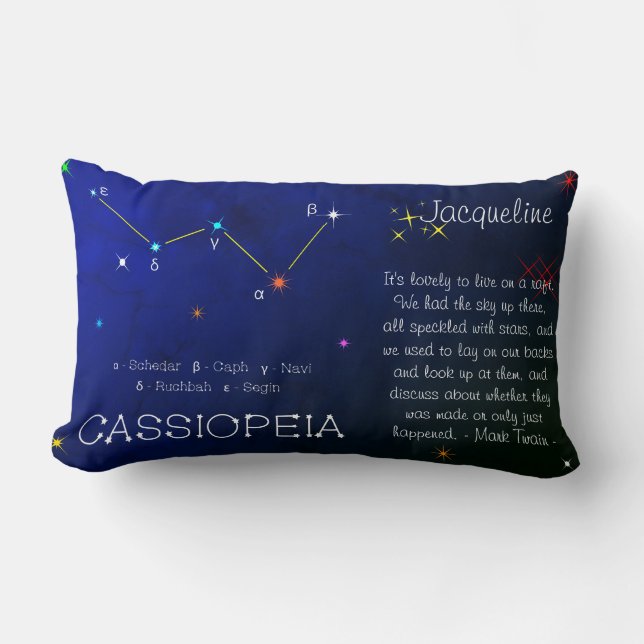Nordhalbkugel Konstellation Kassioipeia Lendenkissen (Vorderseite)