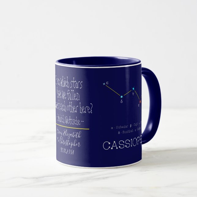 Nordhalbkugel Konstellation Kassioipeia Tasse (VorderseiteRechts)