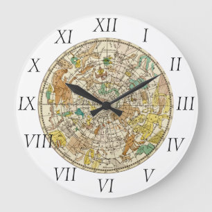 Nordhimmel-Stern-Diagramm und Konstellations-Karte Große Wanduhr