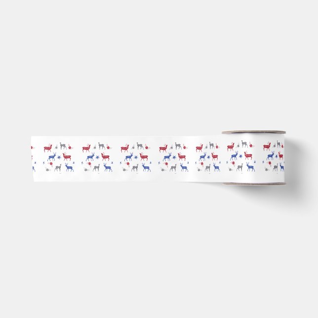 Nordic Animals Twin Baby Shower Ribbon Satinband (Vorderseite)