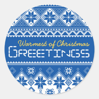 Nordic Blue Runder Aufkleber