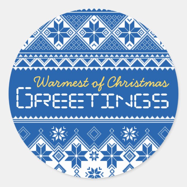 Nordic Blue Runder Aufkleber (Vorderseite)