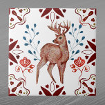 Nordic Brown Deer Watercolor Kunst Fliese<br><div class="desc">Nordic Design mit einem Reh.</div>