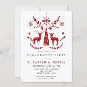 Nordic Buck and Dos Christmas Engagement Party Einladung