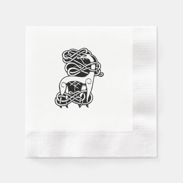 Nordic/Celtic Reh Napkins Serviette (Vorderseite)