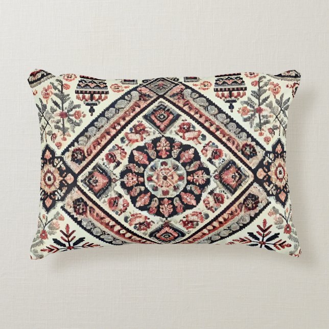 Nordic Charm: Super detailliert bestickt Dekokissen (Vorderseite)