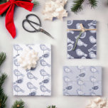 Nordic Christmas Blue Birds Geschenkpapier Set<br><div class="desc">Nordic Christmas Blue Birds Pattern wrapping paper sheets from Ricaso - a stunning wrapping paper set in different tones of blue.</div>