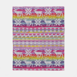 Nordic Christmas farbenfrohe Winter Knittermuster Fleecedecke