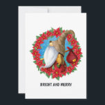 Nordic Christmas Gnome Foto Collage Feiertagskarte<br><div class="desc">Holiday Gruß Foto-Karte mit einem niedlichen Gnome in einem poinsettia Blume Kranz. Die Fotos der Square Instram sind ideal. Artikel von: AMBillustrations©</div>