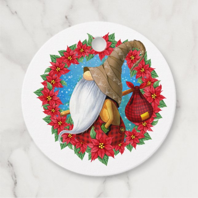 Nordic Christmas Gnome Geschenkanhänger (Vorderseite)