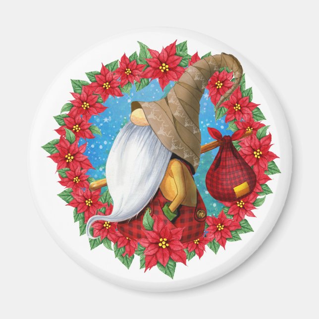 Nordic Christmas Gnome Magnet (Vorne)