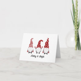 Nordic Christmas Gnomes Holiday Karte