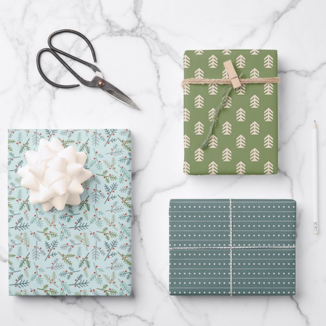 Nordic Christmas Hygge Wrapping Sheets Geschenkpapier Set (Vorderseite)
