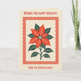 Nordic Christmas Minimal Style Poinsettia Karte