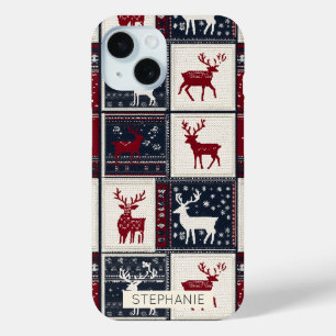 Nordic Christmas Patchwork Rentier Case-Mate iPhone Hülle