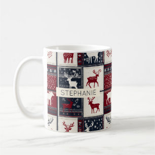Nordic Christmas Patchwork   Rentier Kaffeetasse
