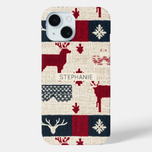 Nordic Christmas Patchwork   Rentiere (2) Case-Mate iPhone Hülle