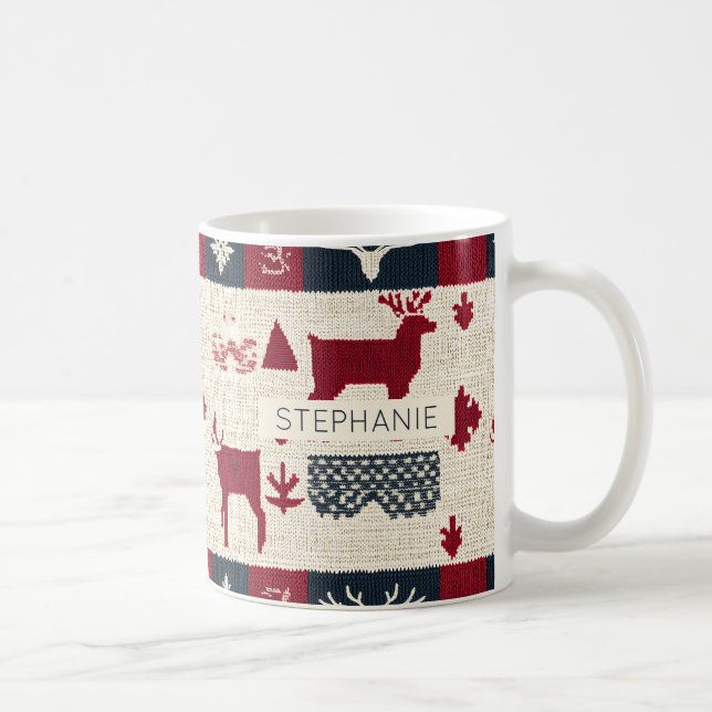 Nordic Christmas Patchwork | Rentiere (2) Kaffeetasse (Rechts)