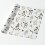 Nordic Christmas Pattern Wrapping Paper Geschenkpapier<br><div class="desc">Wrapping Paper Niedlich Nordic Christmas Pattern Gnomes Weihnachten/Feiertage/Feiertage/Einzigartige,  individuell anpassbare HINTERGRUNDFARBE</div>