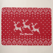 Nordic Christmas Rentier Red & White Personalisier