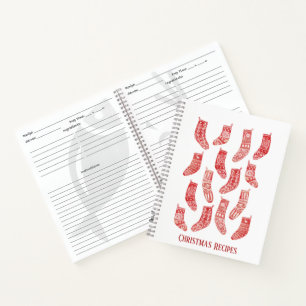 Nordic Christmas Strumpfs Custom Rezept Notebook Notizbuch