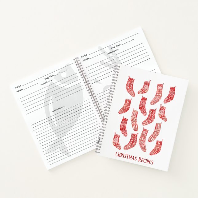 Nordic Christmas Strumpfs Custom Rezept Notebook Notizbuch (Innenseite)