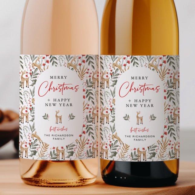 Nordic Christmas Wine Bottle Étiquette Boire Cadea (Créateur téléchargé)
