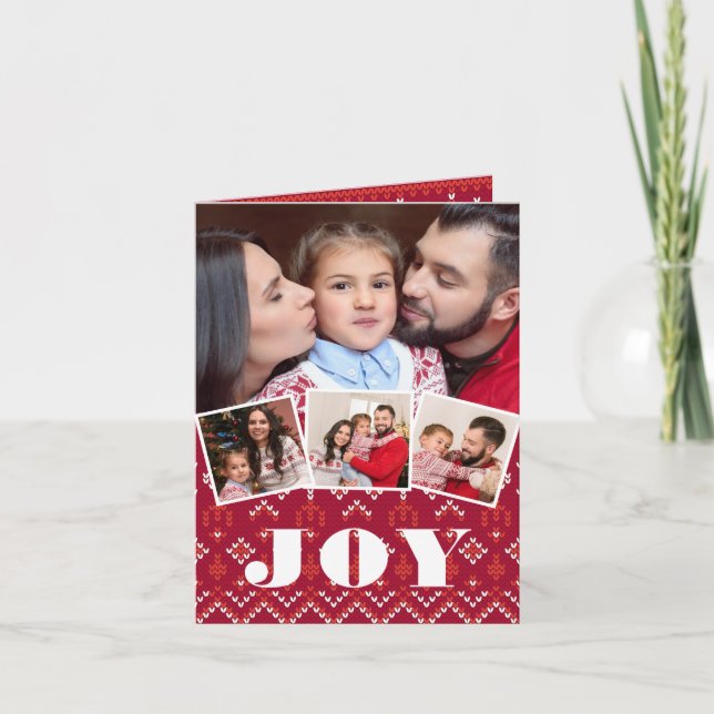 Nordic Fairisle Joy Foto Collage Weihnachten (Vorderseite)