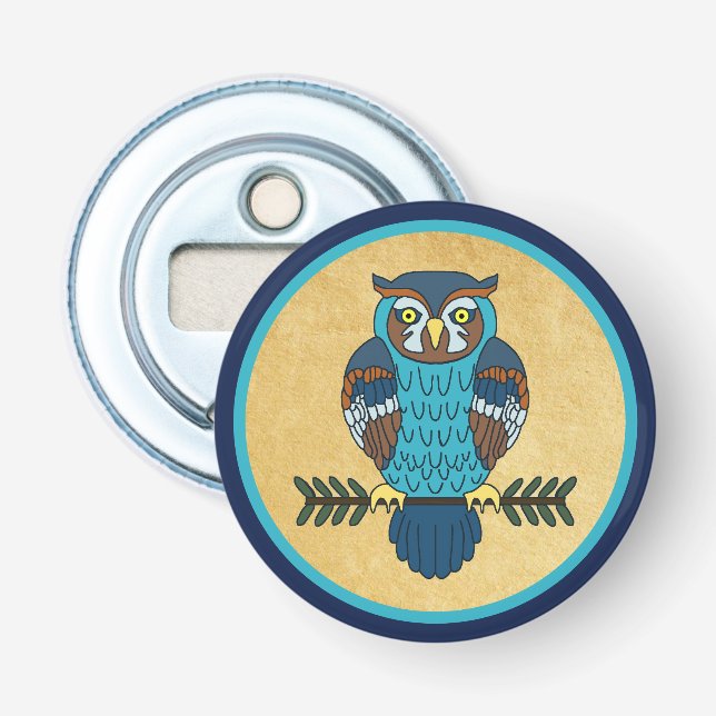 Nordic Folk Art Owl Flaschenöffner (Vorderseite)