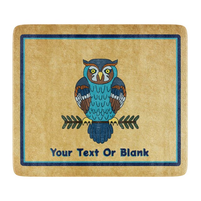 Nordic Folk Art Owl Schneidebrett (Vorderseite)