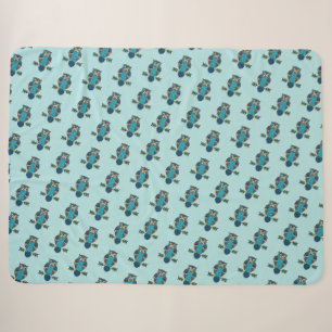Nordic Folk Art Owl Sherpadecke