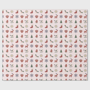 Nordic Folk Weihnachtswrapping Paper Geschenkpapier
