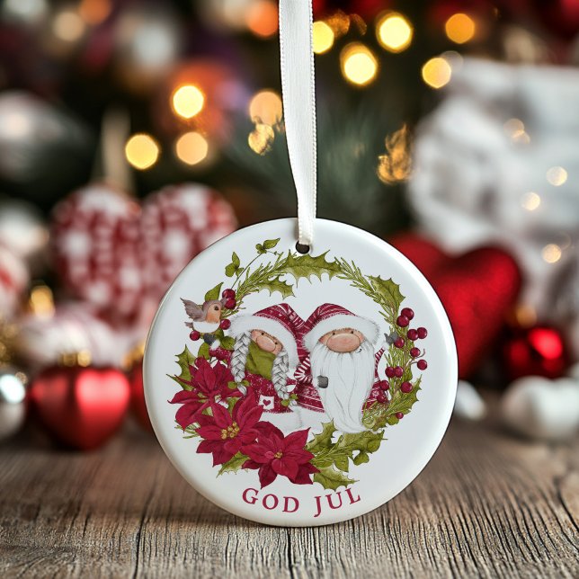 Nordic Gnome | God Jule | Norwegische Weihnachten Keramik Ornament (Von Creator hochgeladen)
