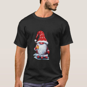 Nordic Gnome Holding A Candy Cane Highball Cocktai T-Shirt