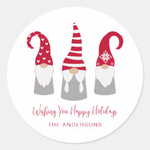 Nordic Gnomes Weihnachtsfeiertag Runder Aufkleber