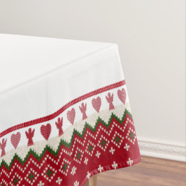 Nordic Knitted Scandi Hygge Angel Hearts Weihnacht Tischdecke