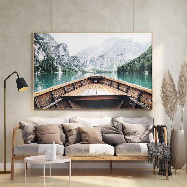 Nordic Lake Mountain Boat Nature Poster (Von Creator hochgeladen)