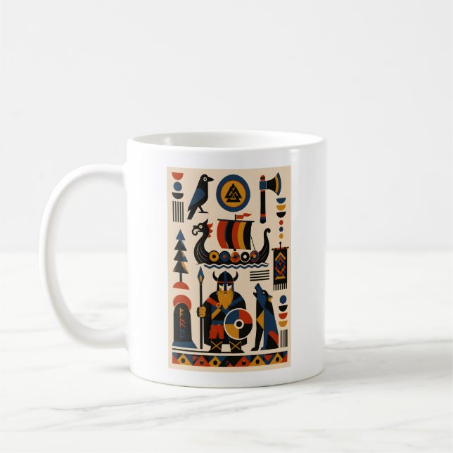 Nordic Legends – Geometric Art Mug (Gauche)